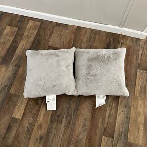 Set Of 2, Threshold Soft Square Throw Pillows, Gray, Removable Cover, 18" x 18"